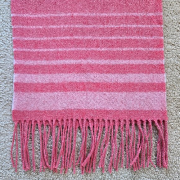 NWOT Pink Striped Lambswool Scarf - Picture 3 of 5